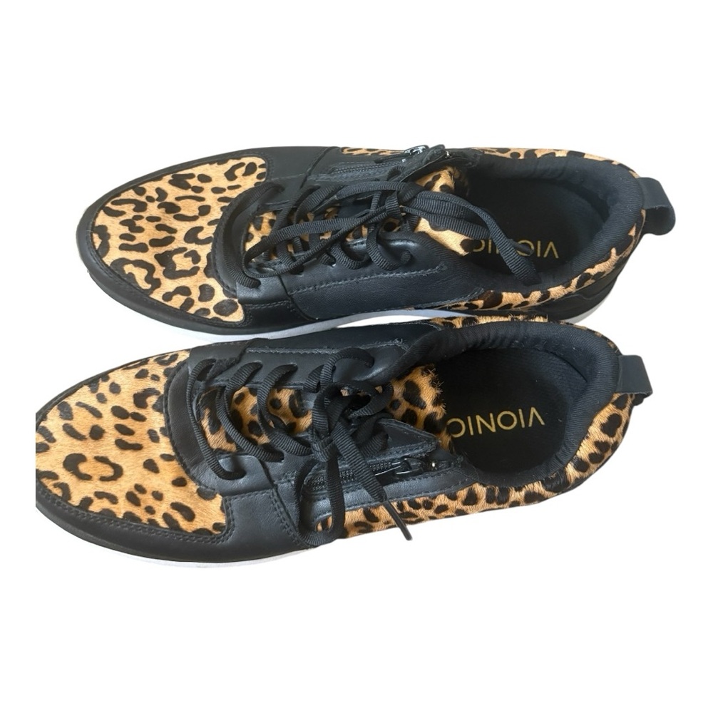 Vionic Delmar Remi Leopard Print Sneakers Size 9.5 Orthotic Comfort Shoes - Picture 2 of 9